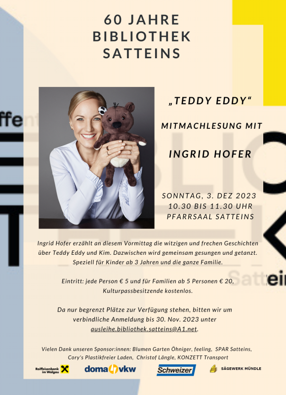 Plakat Teddy Eddy und Ingrid Hofer