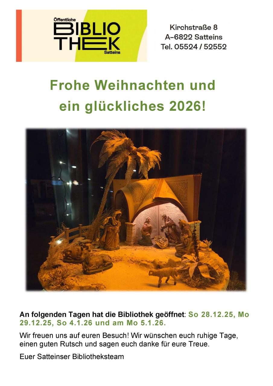 Plakat Öffnungszeiten Weihnachten und Jahreswechsel