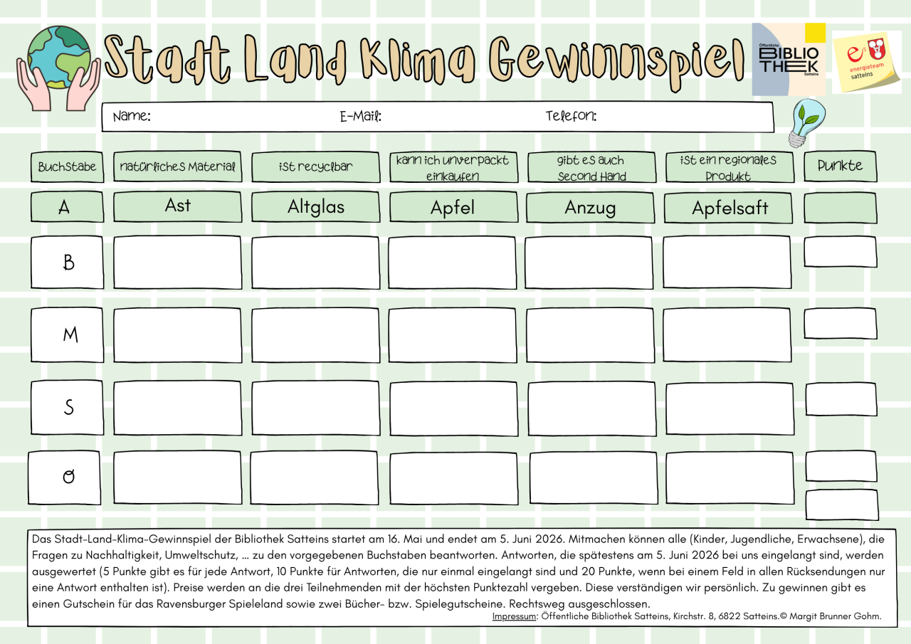 Stadt-Land-Klima-Gewinnspiel Vorlage