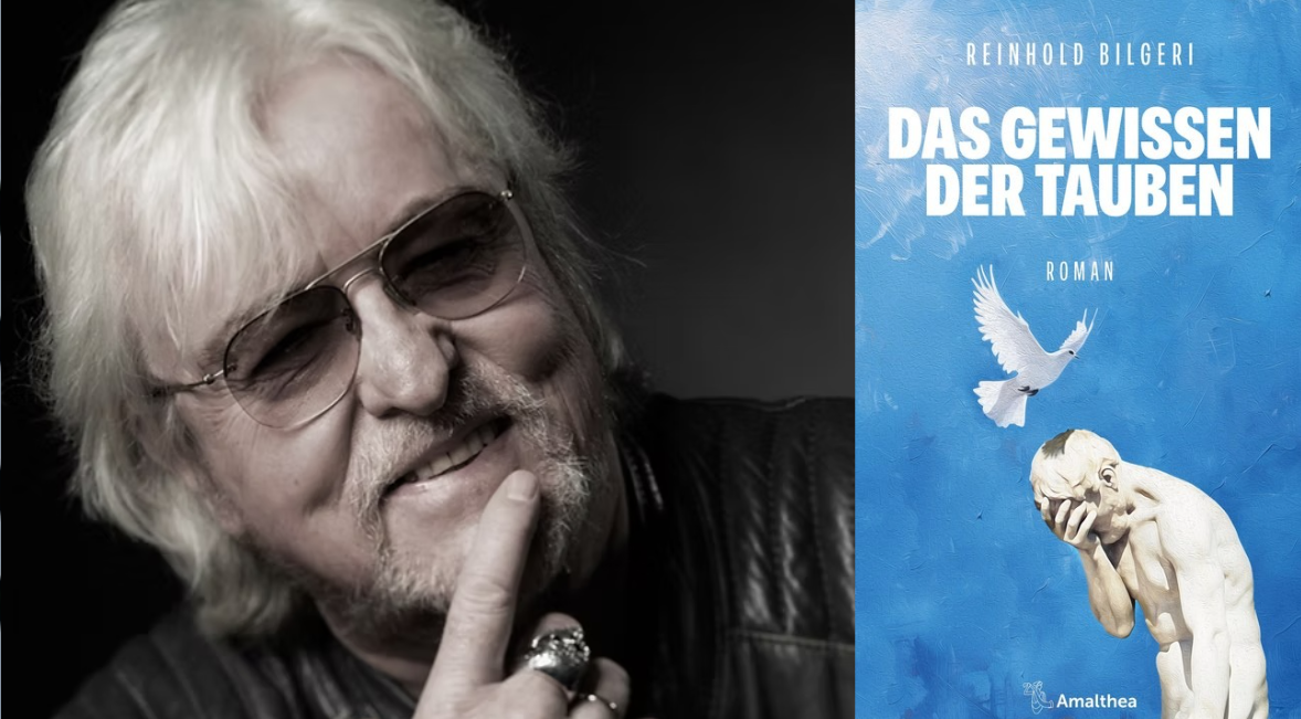 Reinhold Bilgeri mit Buchcover