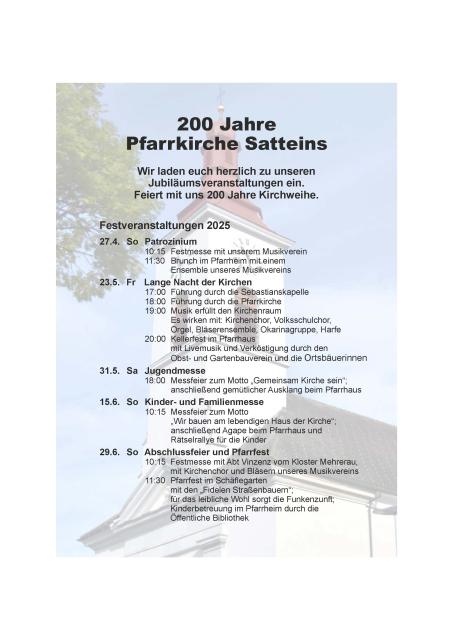 Feierlichkeiten 200 Jahre Pfarrkirche Satteins